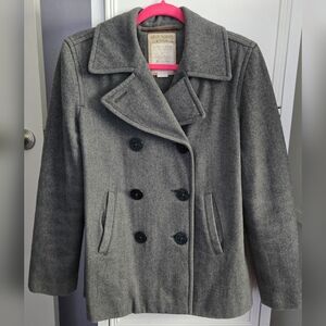 Abercrombie & Fitch Gray Wool Pea Coat Size S